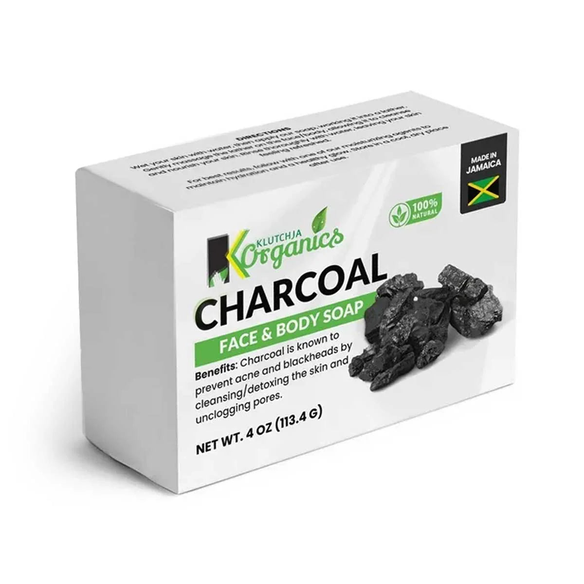 KlutchJa Organics Charcoal Face & Body Bar, 4oz